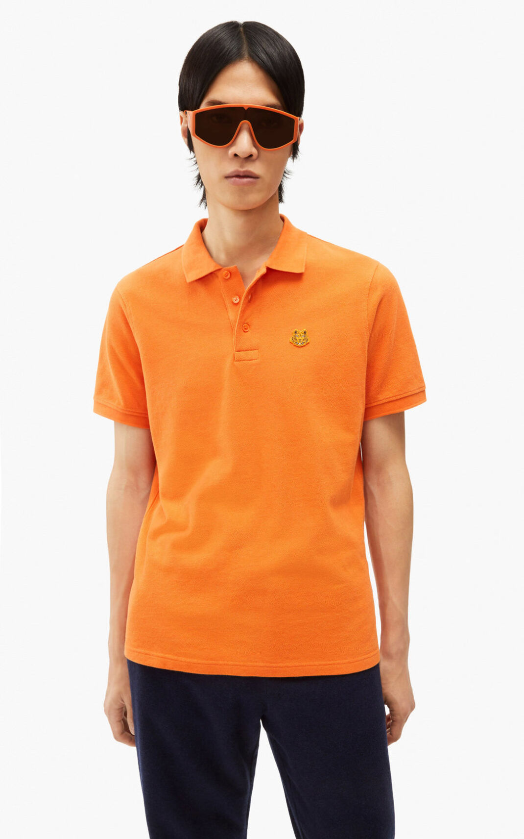 Kenzo 虎 Crest ポロシャツ メンズ オレンジ - UAOWJQ583